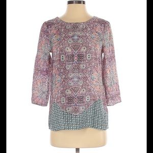 Maeve 3/4 sleeve silk top. size 6